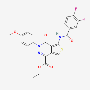 molecular formula C23H17F2N3O5S B2479520 Ethyl 5-[(3,4-difluorobenzoyl)amino]-3-(4-methoxyphenyl)-4-oxothieno[3,4-d]pyridazine-1-carboxylate CAS No. 851952-05-1