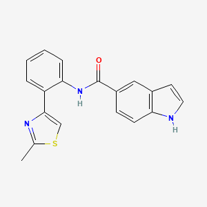 molecular formula C19H15N3OS B2479529 N-(2-(2-甲基噻唑-4-基)苯基)-1H-吲哚-5-甲酰胺 CAS No. 1706053-14-6