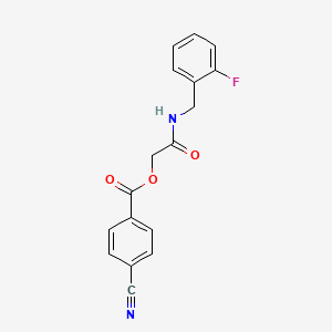 molecular formula C17H13FN2O3 B2479530 2-((2-氟苄基)氨基)-2-氧代乙基 4-氰基苯甲酸酯 CAS No. 1291850-49-1