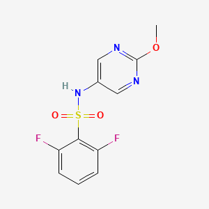 molecular formula C11H9F2N3O3S B2479531 2,6-二氟-N-(2-甲氧基嘧啶-5-基)苯磺酰胺 CAS No. 2309605-66-9