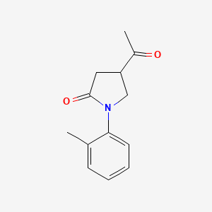 molecular formula C13H15NO2 B2479532 4-Acetyl-1-(2-methylphenyl)pyrrolidin-2-one CAS No. 2408972-86-9