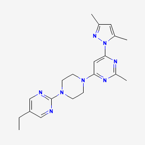 molecular formula C20H26N8 B2479534 4-(3,5-Dimethylpyrazol-1-yl)-6-[4-(5-ethylpyrimidin-2-yl)piperazin-1-yl]-2-methylpyrimidine CAS No. 2415518-91-9