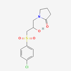 molecular formula C13H16ClNO4S B2479545 1-{3-[(4-Chlorophenyl)sulfonyl]-2-hydroxypropyl}-2-pyrrolidinone CAS No. 285986-52-9