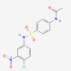 molecular formula C14H12ClN3O5S B2479549 N-(4-(((4-Chloro-3-nitrophenyl)amino)sulfonyl)phenyl)ethanamide CAS No. 316142-50-4