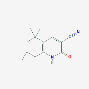 molecular formula C14H18N2O B2479550 5,5,7,7-四甲基-2-氧代-6,8-二氢-1H-喹啉-3-腈 CAS No. 1915985-30-6