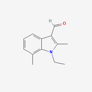molecular formula C13H15NO B2479553 1-ethyl-2,7-dimethyl-1H-indole-3-carbaldehyde CAS No. 893729-66-3