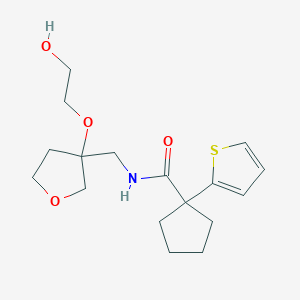 molecular formula C17H25NO4S B2479555 N-((3-(2-羟乙氧基)四氢呋喃-3-基)甲基)-1-(噻吩-2-基)环戊烷-1-甲酰胺 CAS No. 2320575-57-1