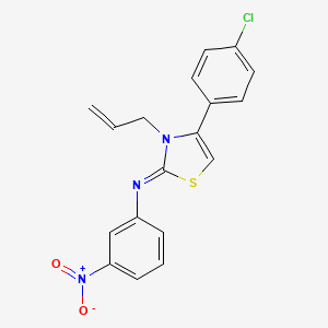 molecular formula C18H14ClN3O2S B2479559 (Z)-N-(3-allyl-4-(4-chlorophenyl)thiazol-2(3H)-ylidene)-3-nitroaniline CAS No. 328106-81-6