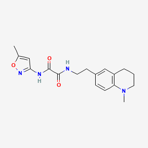 molecular formula C18H22N4O3 B2479561 N1-(2-(1-methyl-1,2,3,4-tetrahydroquinolin-6-yl)ethyl)-N2-(5-methylisoxazol-3-yl)oxalamide CAS No. 946362-85-2