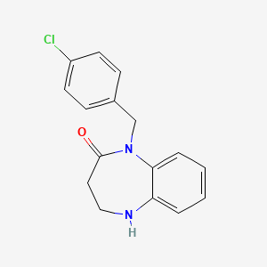 molecular formula C16H15ClN2O B2479562 1-(4-chlorobenzyl)-1,3,4,5-tetrahydro-2H-1,5-benzodiazepin-2-one CAS No. 866138-33-2