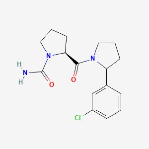 molecular formula C16H20ClN3O2 B2479569 (2S)-2-[2-(3-Chlorophenyl)pyrrolidine-1-carbonyl]pyrrolidine-1-carboxamide CAS No. 2408946-78-9