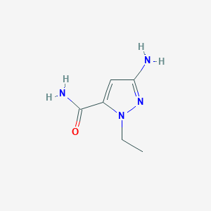 molecular formula C6H10N4O B2479577 5-Amino-2-ethylpyrazole-3-carboxamide CAS No. 1894614-79-9
