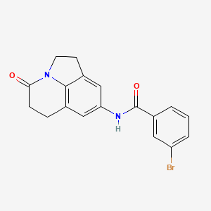 molecular formula C18H15BrN2O2 B2479581 3-溴-N-(4-氧代-2,4,5,6-四氢-1H-吡咯并[3,2,1-ij]喹啉-8-基)苯甲酰胺 CAS No. 898461-81-9