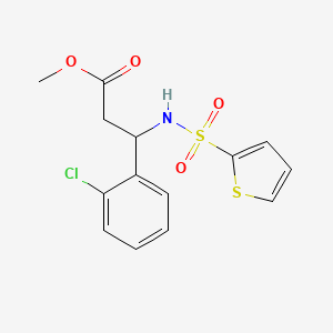 molecular formula C14H14ClNO4S2 B2479586 Methyl 3-(2-chlorophenyl)-3-[(2-thienylsulfonyl)amino]propanoate CAS No. 478249-86-4