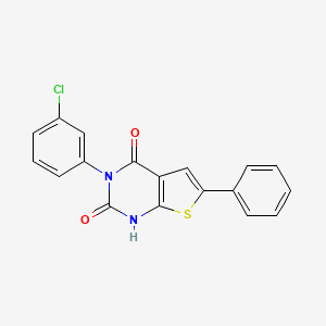 molecular formula C18H11ClN2O2S B2479592 3-(3-chlorophenyl)-6-phenylthieno[2,3-d]pyrimidine-2,4(1H,3H)-dione CAS No. 380455-17-4