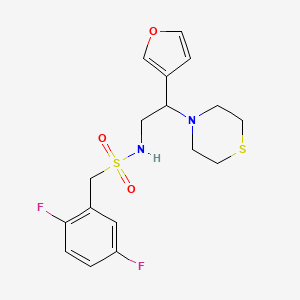 molecular formula C17H20F2N2O3S2 B2479594 1-(2,5-二氟苯基)-N-(2-(呋喃-3-基)-2-硫代吗啉乙基)甲磺酰胺 CAS No. 2034514-36-6