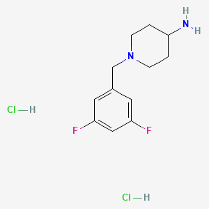 molecular formula C12H18Cl2F2N2 B2479597 1-(3,5-二氟苄基)哌啶-4-胺二盐酸盐 CAS No. 1286272-74-9