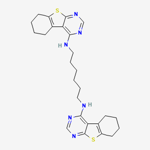 molecular formula C26H32N6S2 B2479606 N,N'-di(5,6,7,8-tetrahydro[1]benzothieno[2,3-d]pyrimidin-4-yl)hexane-1,6-diamine CAS No. 306280-86-4