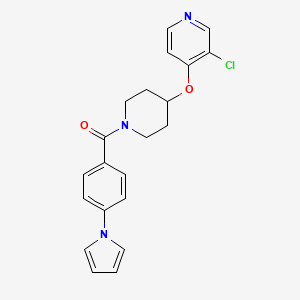 molecular formula C21H20ClN3O2 B2479609 (4-(1H-pyrrol-1-yl)phenyl)(4-((3-chloropyridin-4-yl)oxy)piperidin-1-yl)methanone CAS No. 2034471-40-2