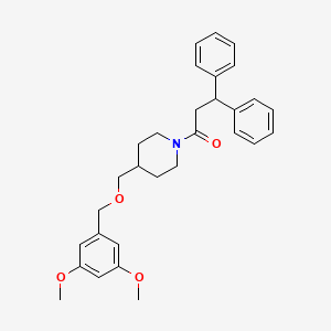 molecular formula C30H35NO4 B2479613 1-(4-(((3,5-二甲氧基苄基)氧基)甲基)哌啶-1-基)-3,3-二苯基丙-1-酮 CAS No. 1396748-41-6