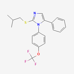 molecular formula C20H19F3N2OS B2479616 2-(isobutylthio)-5-phenyl-1-(4-(trifluoromethoxy)phenyl)-1H-imidazole CAS No. 1226447-40-0