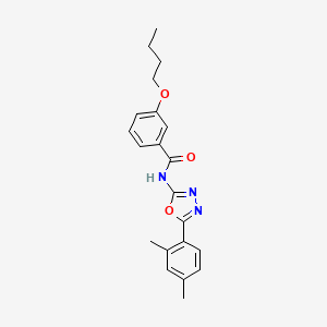 molecular formula C21H23N3O3 B2479617 3-丁氧基-N-[5-(2,4-二甲苯基)-1,3,4-恶二唑-2-基]苯甲酰胺 CAS No. 891112-19-9