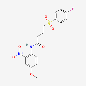 molecular formula C17H17FN2O6S B2479623 4-((4-fluorophenyl)sulfonyl)-N-(4-methoxy-2-nitrophenyl)butanamide CAS No. 941901-04-8