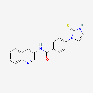 molecular formula C19H14N4OS B2479625 N-(quinolin-3-yl)-4-(2-sulfanyl-1H-imidazol-1-yl)benzamide CAS No. 1803583-39-2