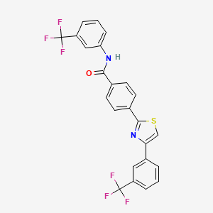 molecular formula C24H14F6N2OS B2479626 N-[3-(三氟甲基)苯基]-4-[4-[3-(三氟甲基)苯基]-1,3-噻唑-2-基]苯甲酰胺 CAS No. 321430-21-1