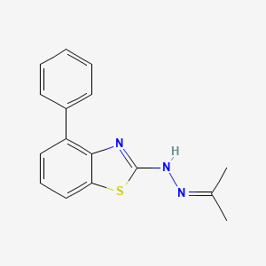 molecular formula C16H15N3S B2479632 4-Phenyl-2-[2-(propan-2-ylidene)hydrazinyl]-1,3-benzothiazole CAS No. 1210887-45-8