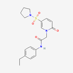 molecular formula C19H23N3O4S B2479641 N-(4-乙基苯基)-2-(2-氧代-5-吡咯烷-1-基磺酰基吡啶-1-基)乙酰胺 CAS No. 1038076-36-6