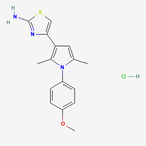 molecular formula C16H18ClN3OS B2479642 4-[1-(4-methoxyphenyl)-2,5-dimethyl-1H-pyrrol-3-yl]-1,3-thiazol-2-amine hydrochloride CAS No. 1171065-61-4