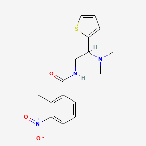 molecular formula C16H19N3O3S B2479645 N-(2-(二甲氨基)-2-(噻吩-2-基)乙基)-2-甲基-3-硝基苯甲酰胺 CAS No. 941964-16-5