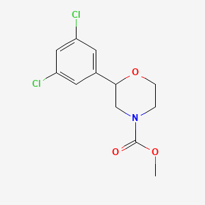molecular formula C12H13Cl2NO3 B2479655 Methyl 2-(3,5-dichlorophenyl)morpholine-4-carboxylate CAS No. 1421467-11-9