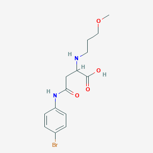 molecular formula C14H19BrN2O4 B2479659 4-((4-Bromophenyl)amino)-2-((3-methoxypropyl)amino)-4-oxobutanoic acid CAS No. 1047683-24-8