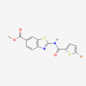 molecular formula C14H9BrN2O3S2 B2479661 Methyl 2-(5-bromothiophene-2-carboxamido)benzo[d]thiazole-6-carboxylate CAS No. 887902-71-8