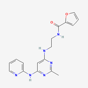molecular formula C17H18N6O2 B2479662 N-(2-((2-甲基-6-(吡啶-2-基氨基)嘧啶-4-基)氨基)乙基)呋喃-2-甲酰胺 CAS No. 1421498-49-8