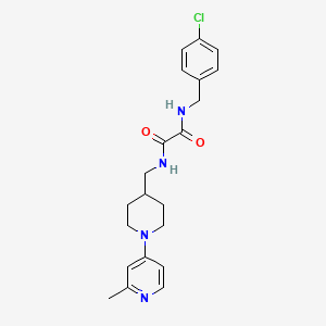 molecular formula C21H25ClN4O2 B2479663 N1-(4-氯苄基)-N2-((1-(2-甲基吡啶-4-基)哌啶-4-基)甲基)草酰胺 CAS No. 2034468-66-9