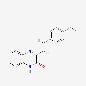 molecular formula C19H18N2O B2479664 (E)-3-(4-isopropylstyryl)quinoxalin-2(1H)-one CAS No. 868214-10-2