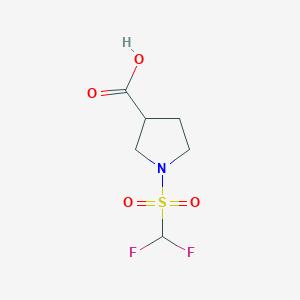 molecular formula C6H9F2NO4S B2479666 1-(二氟甲磺酰基)吡咯烷-3-羧酸 CAS No. 1341357-11-6