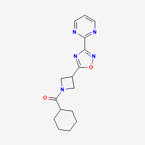molecular formula C16H19N5O2 B2479673 环己基（3-（3-（嘧啶-2-基）-1,2,4-恶二唑-5-基）氮杂环丁-1-基）甲酮 CAS No. 1327529-03-2