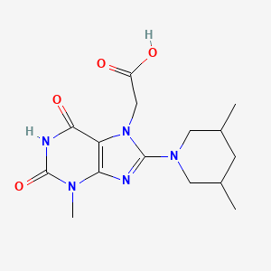 B2479678 2-(8-(3,5-dimethylpiperidin-1-yl)-3-methyl-2,6-dioxo-2,3-dihydro-1H-purin-7(6H)-yl)acetic acid CAS No. 946328-86-5