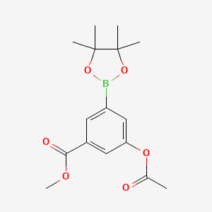 molecular formula C16H21BO6 B2479697 3-乙酰氧基-5-(甲氧羰基)苯基硼酸二环己酯 CAS No. 2377611-62-4