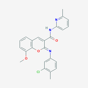 molecular formula C24H20ClN3O3 B2479698 (2Z)-2-[(3-chloro-4-methylphenyl)imino]-8-methoxy-N-(6-methylpyridin-2-yl)-2H-chromene-3-carboxamide CAS No. 1327178-61-9