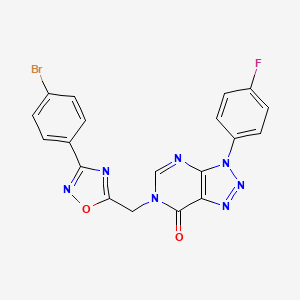 molecular formula C19H11BrFN7O2 B2479700 6-((3-(4-bromophenyl)-1,2,4-oxadiazol-5-yl)methyl)-3-(4-fluorophenyl)-3H-[1,2,3]triazolo[4,5-d]pyrimidin-7(6H)-one CAS No. 1206987-89-4