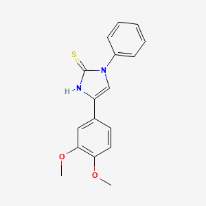 molecular formula C17H16N2O2S B2479703 4-(3,4-二甲氧基苯基)-1-苯基-1,3-二氢-2H-咪唑-2-硫酮 CAS No. 865655-79-4