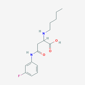 molecular formula C15H21FN2O3 B2479709 4-((3-氟苯基)氨基)-4-氧代-2-(戊基氨基)丁酸 CAS No. 1048005-69-1