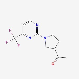 molecular formula C11H12F3N3O B2479710 1-(1-(4-(Trifluoromethyl)pyrimidin-2-yl)pyrrolidin-3-yl)ethanone CAS No. 2034381-07-0