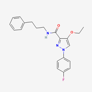 molecular formula C21H22FN3O2 B2479712 4-乙氧基-1-(4-氟苯基)-N-(3-苯丙基)-1H-吡唑-3-甲酰胺 CAS No. 1170992-69-4