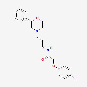 molecular formula C21H25FN2O3 B2479735 2-(4-fluorophenoxy)-N-(3-(2-phenylmorpholino)propyl)acetamide CAS No. 954047-19-9